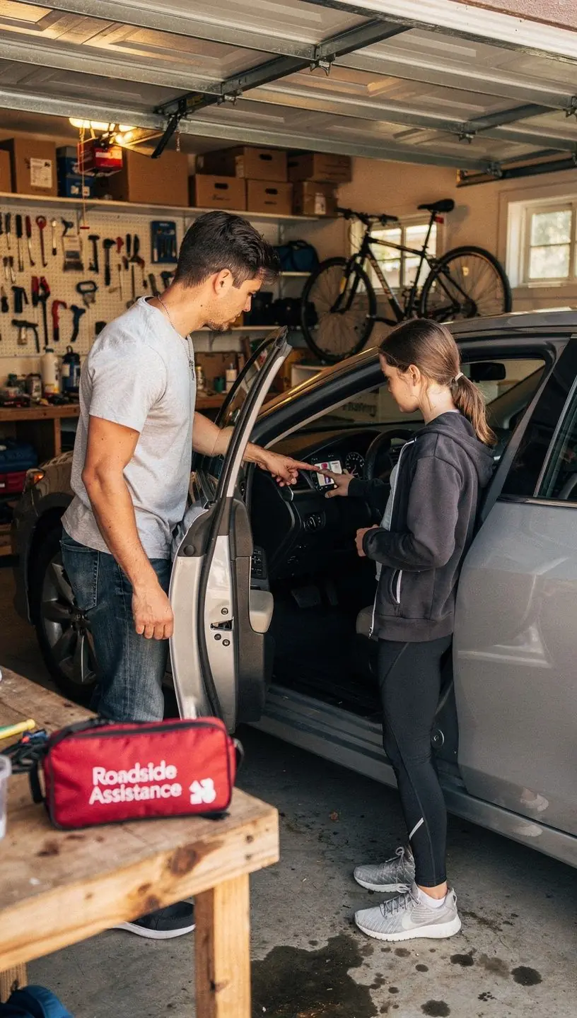Kierowca odbiera klucze do zastępczego pojazdu po wypadku, uśmiechając się z ulgą.