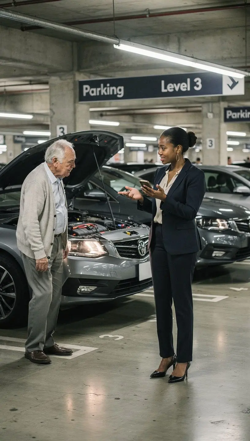 Pomoc drogowa z lawetą w akcji, oferująca wsparcie 24 godziny na dobę.