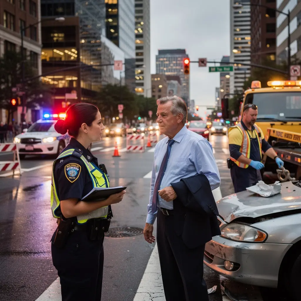 Uśmiechnięty pracownik gotowy do udzielenia pomocy na drodze